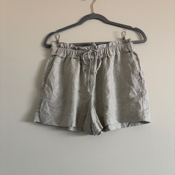 Reiss Lacey Linen Blend Pull On Shorts in Gray Size 4 - Picture 4 of 13